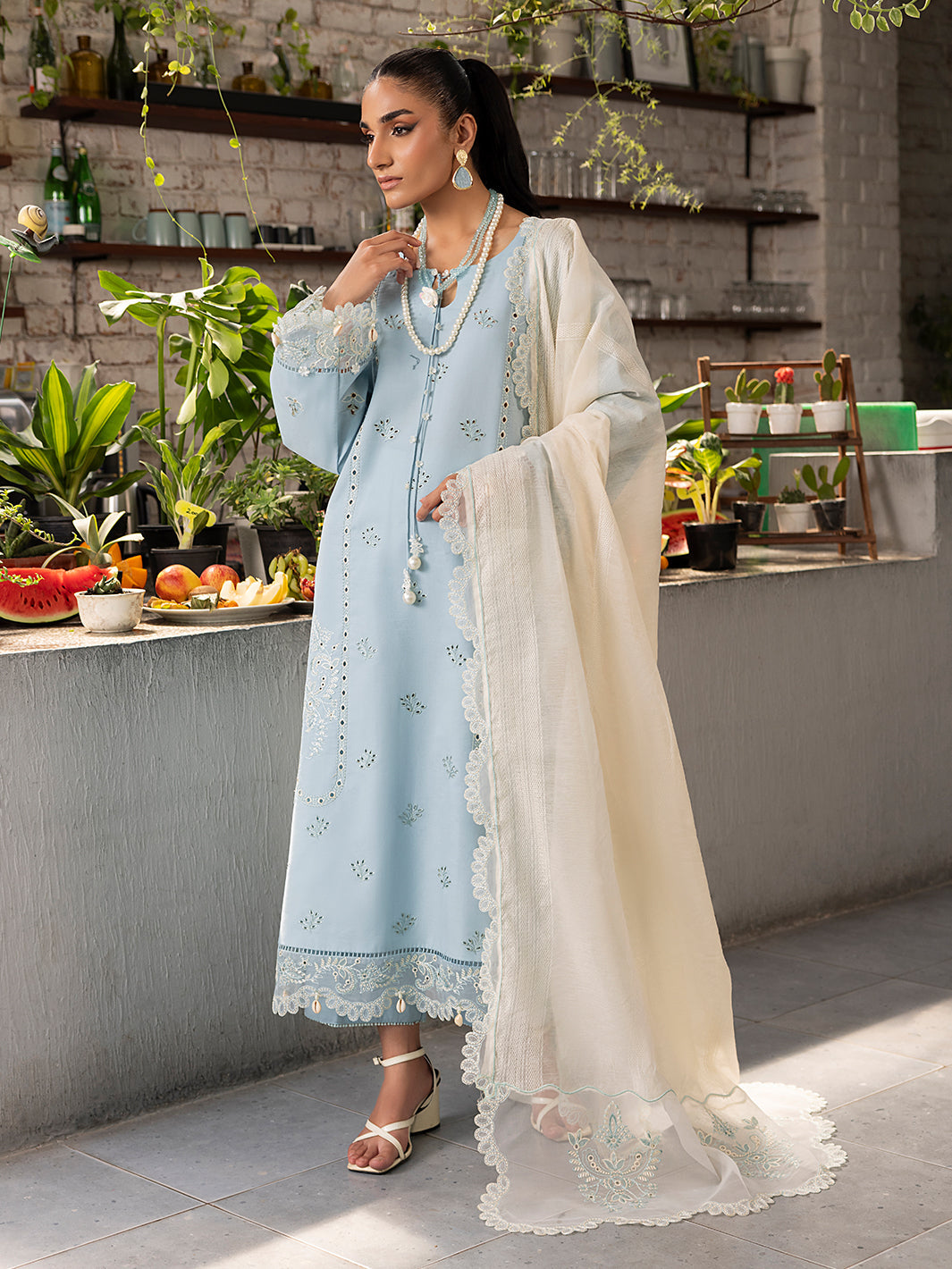 Izel | Meadow Muse Embroidered Lawn 25 | ZARELLE by Izel - Designer Dress - Type: Ladies Clothes - Available at Libayah - 100% Original