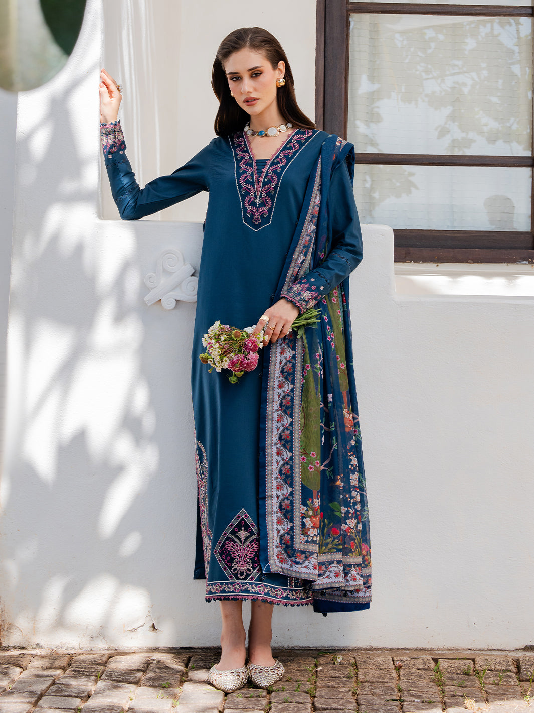 Izel | Dareen Luxury Lawn 26 | Zeenat by Izel - Designer Dress - Type : Luxury Dress - Available at Libayah - 100% Original