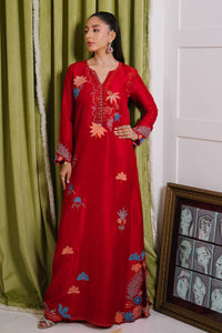 Mina Hasan | Signature Pret | Crimson Dream Kaftan - by Libayah - Registered Vendor of : Mina Hasan - 100% Original Designer Dress