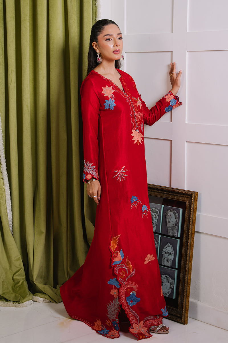 Mina Hassan | Signature Luxe 25 | Crimson Dream Kaftan by Mina Hassan - Designer Dress - Type : Ladies Clothes - Available at Libayah - 100% Original 