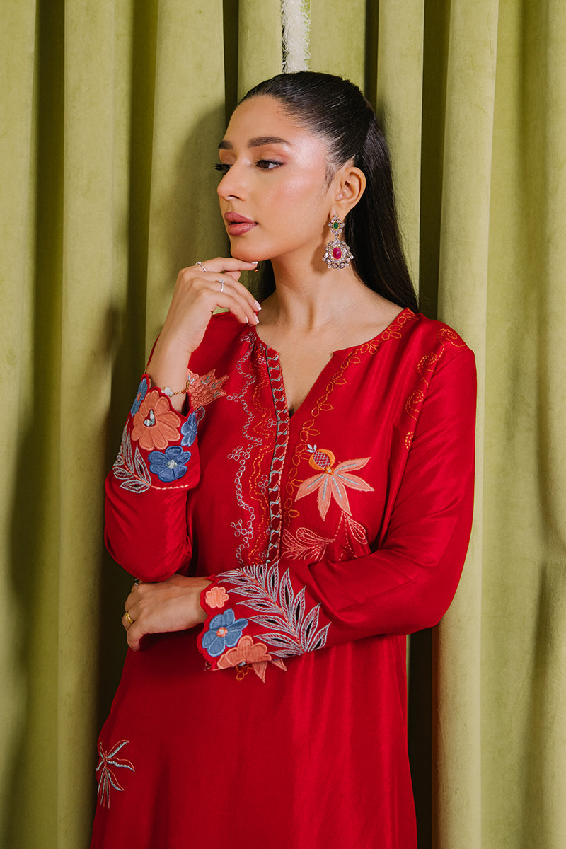 Mina Hassan | Signature Luxe 25 | Crimson Dream Kaftan by Mina Hassan - Designer Dress - Type : Ladies Clothes - Available at Libayah - 100% Original 