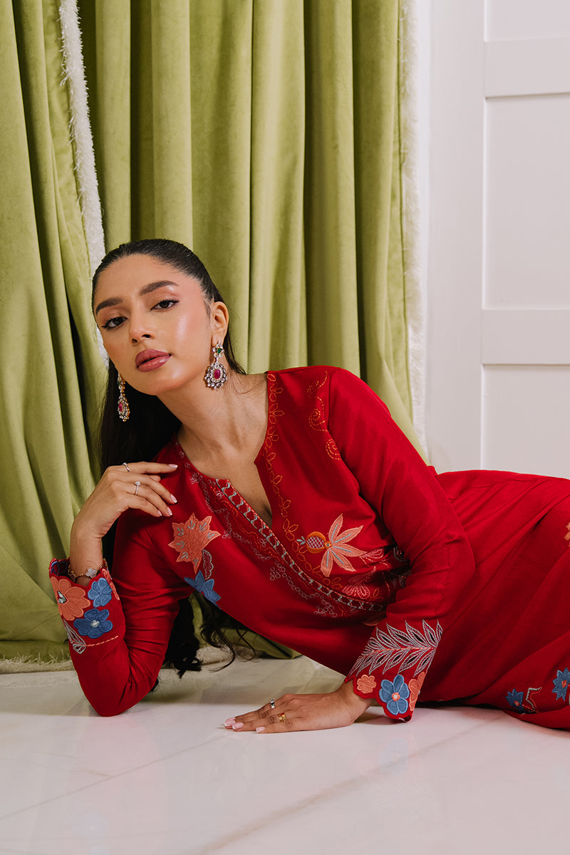Mina Hasan | Signature Pret | Crimson Dream Kaftan - by Libayah - Registered Vendor of : Mina Hasan - 100% Original Designer Dress