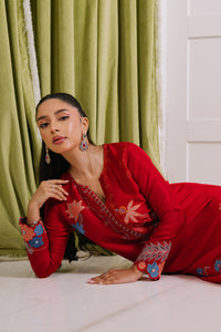 Mina Hasan | Signature Pret | Crimson Dream Kaftan - by Libayah - Registered Vendor of : Mina Hasan - 100% Original Designer Dress