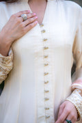 Wahaj M Khan | Pari Collection | Ivory Rawsilk Anarkali by Wahaj M Khan - Designer Dress  - Type : Ladies Clothes - Available at Libayah - 100% Original 