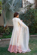 Wahaj M Khan | Pari Collection | Ivory Rawsilk Anarkali by Wahaj M Khan - Designer Dress  - Type : Ladies Clothes - Available at Libayah - 100% Original 
