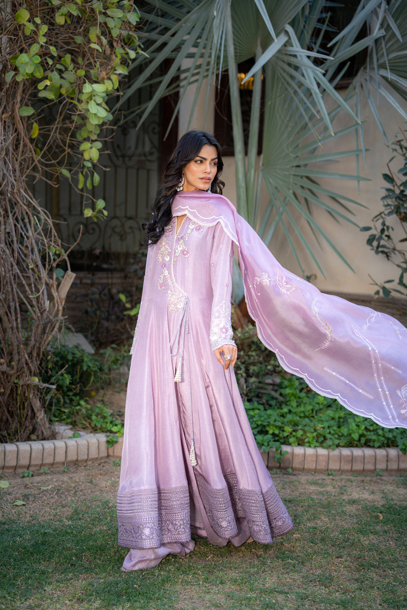 Wahaj M Khan | Pari Collection | Lilac Anarkali by Wahaj M Khan - Designer Dress  - Type : Ladies Clothes - Available at Libayah - 100% Original 