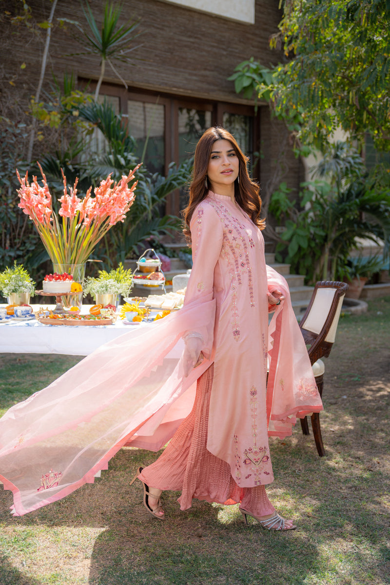 Wahaj M Khan | Pari Collection | Peach pink Pari Outfit by Wahaj M Khan - Designer Dress  - Type : Ladies Clothes - Available at Libayah - 100% Original 