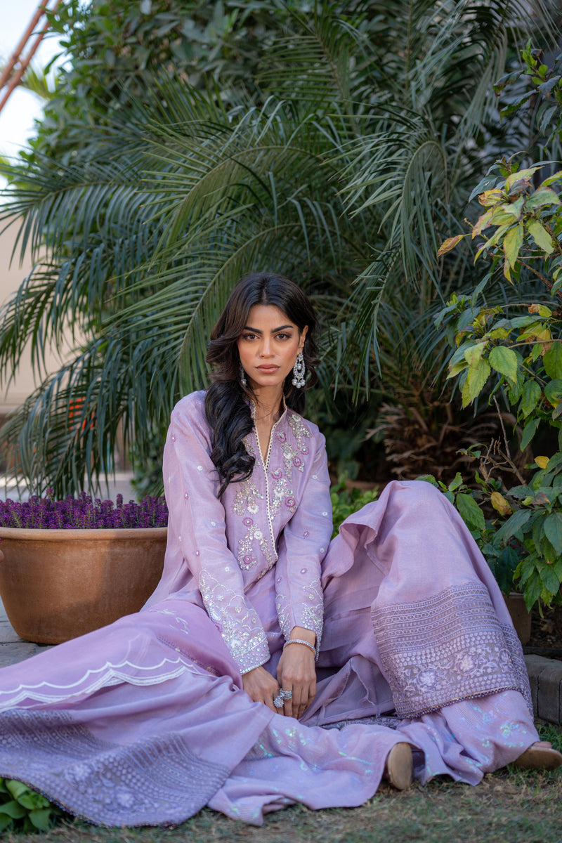 Wahaj M Khan | Pari Collection | Lilac Anarkali by Wahaj M Khan - Designer Dress  - Type : Ladies Clothes - Available at Libayah - 100% Original 
