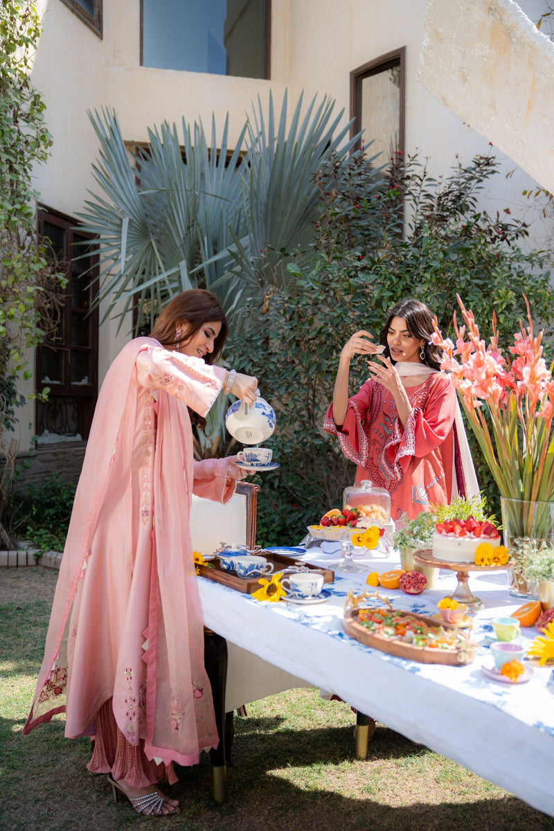 Wahaj M Khan | Pari Collection | Peach pink Pari Outfit by Wahaj M Khan - Designer Dress  - Type : Ladies Clothes - Available at Libayah - 100% Original 