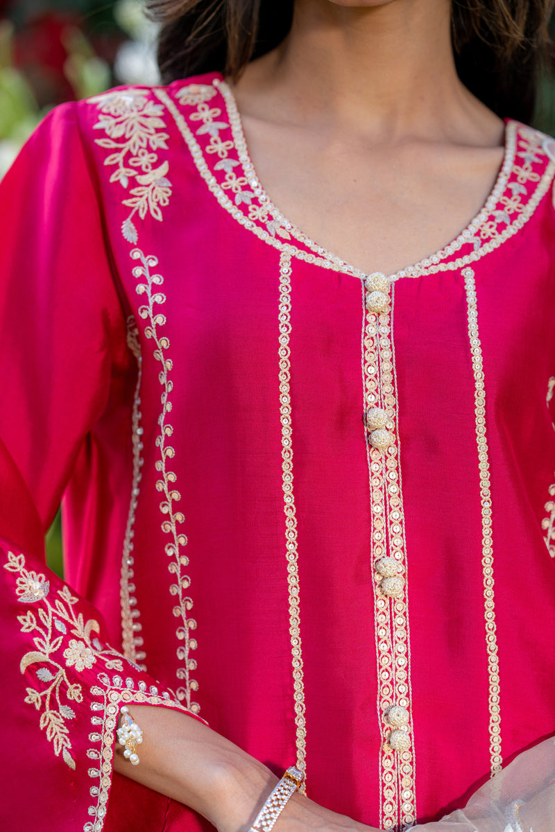 Wahaj M Khan | Pari Collection | Hotpink Sheesha Jacket by Wahaj M Khan - Designer Dress  - Type : Ladies Clothes - Available at Libayah - 100% Original 