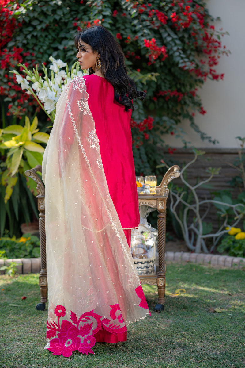 Wahaj M Khan | Pari Collection | Hotpink Sheesha Jacket by Wahaj M Khan - Designer Dress  - Type : Ladies Clothes - Available at Libayah - 100% Original 