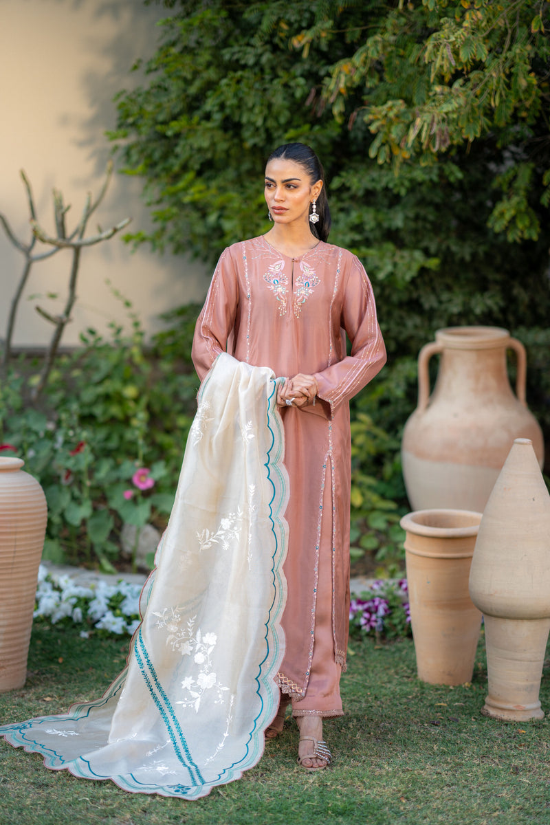 Wahaj M Khan | Pari Collection | Mocha Sheesha Pari Outfit by Wahaj M Khan - Designer Dress  - Type : Ladies Clothes - Available at Libayah - 100% Original 