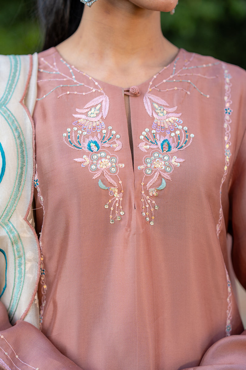 Wahaj M Khan | Pari Collection | Mocha Sheesha Pari Outfit by Wahaj M Khan - Designer Dress  - Type : Ladies Clothes - Available at Libayah - 100% Original 