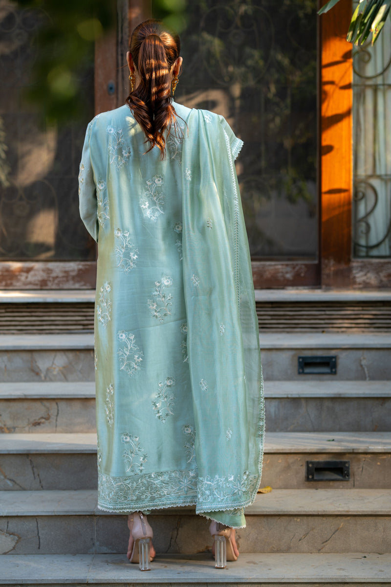 Wahaj M Khan | Pari Collection | Mint Sheesha Pari Set by Wahaj M Khan - Designer Dress  - Type : Ladies Clothes - Available at Libayah - 100% Original 