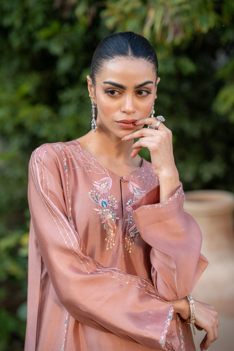 Wahaj M Khan | Pari Collection | Mocha Sheesha Pari Outfit by Wahaj M Khan - Designer Dress  - Type : Ladies Clothes - Available at Libayah - 100% Original 