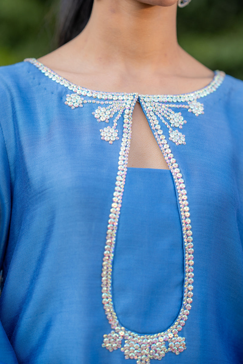 Wahaj M Khan | Pari Collection | Blue Shaded Sheesha Outfit by Wahaj M Khan - Designer Dress  - Type : Ladies Clothes - Available at Libayah - 100% Original 