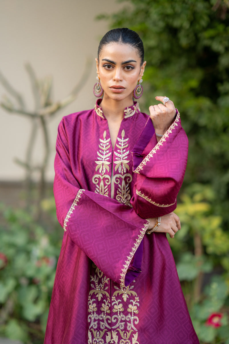 Wahaj M Khan | Pari Collection | Magenta cape Pari Outfit by Wahaj M Khan - Designer Dress  - Type : Ladies Clothes - Available at Libayah - 100% Original 