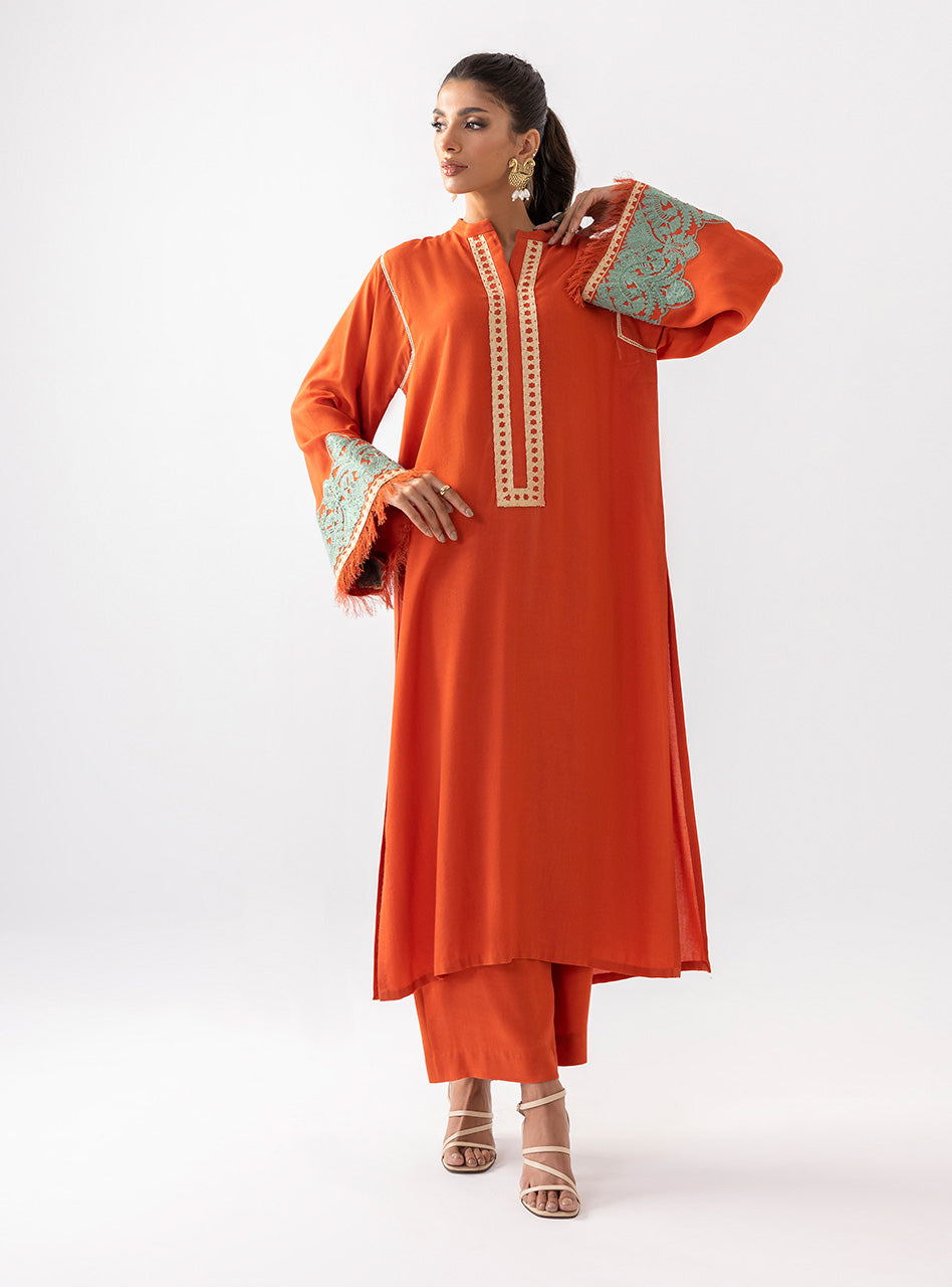 Zainab Chottani | Aara Casual Pret | Pumpkin Opal by Zainab Chottani - Designer Dress - Type: Ladies Clothes - Available at Libayah - 100% Original