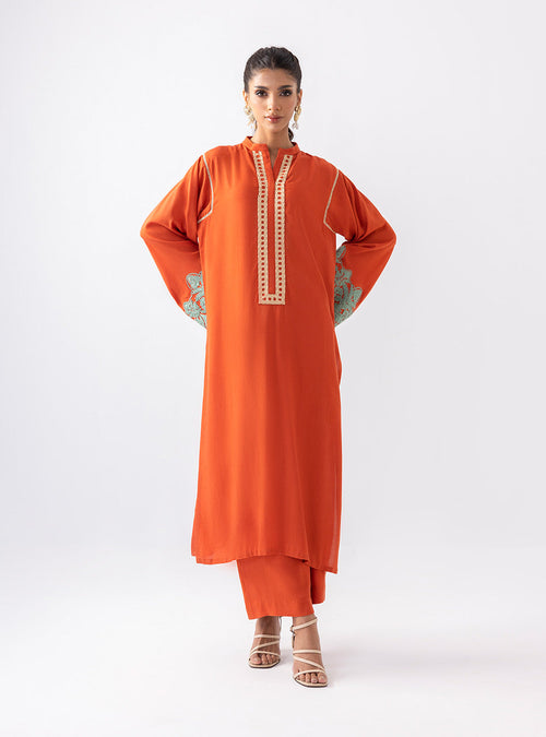 Zainab Chottani | Aara Casual Pret | Pumpkin Opal by Zainab Chottani - Designer Dress - Type: Ladies Clothes - Available at Libayah - 100% Original