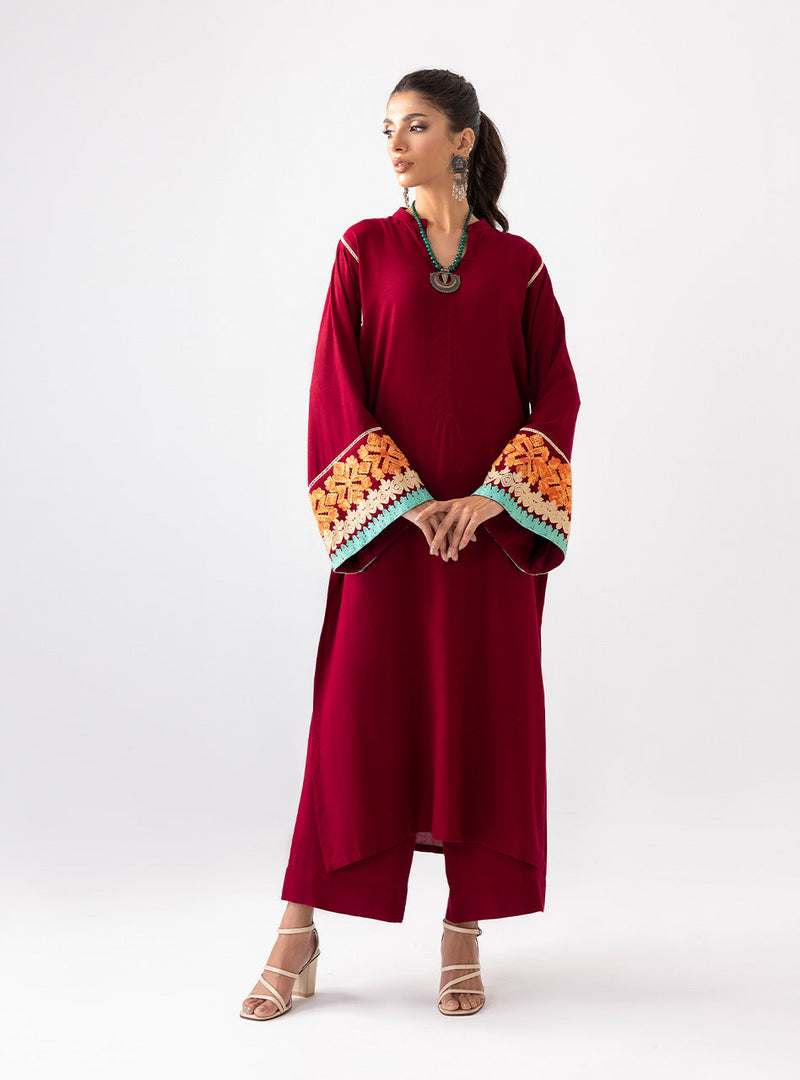 Zainab Chottani | Aara Casual Pret |  Divine Maroon by Zainab Chottani - Designer Dress - Type: Ladies Clothes - Available at Libayah - 100% Original