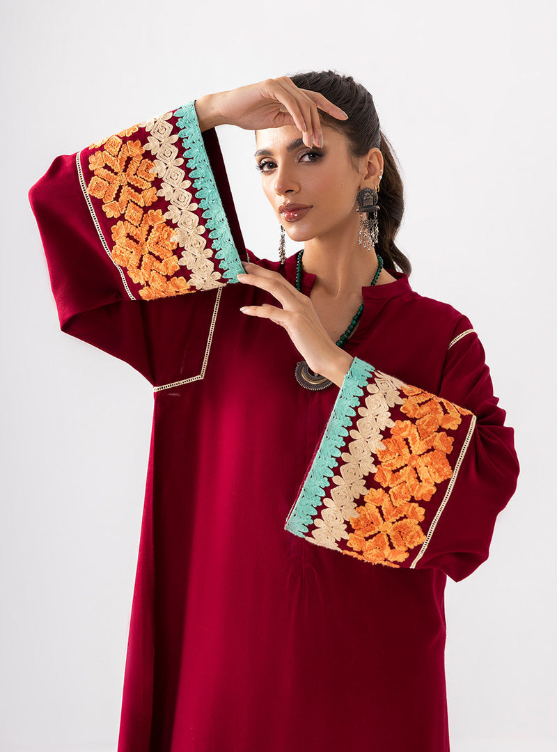 Zainab Chottani | Aara Casual Pret |  Divine Maroon by Zainab Chottani - Designer Dress - Type: Ladies Clothes - Available at Libayah - 100% Original