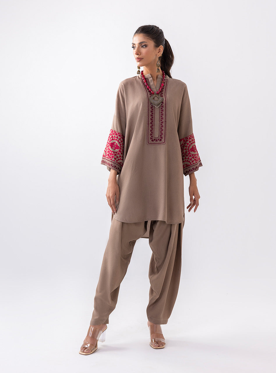 Zainab Chottani | Aara Casual Pret |  Sandy Beige by Zainab Chottani - Designer Dress - Type: Ladies Clothes - Available at Libayah - 100% Original