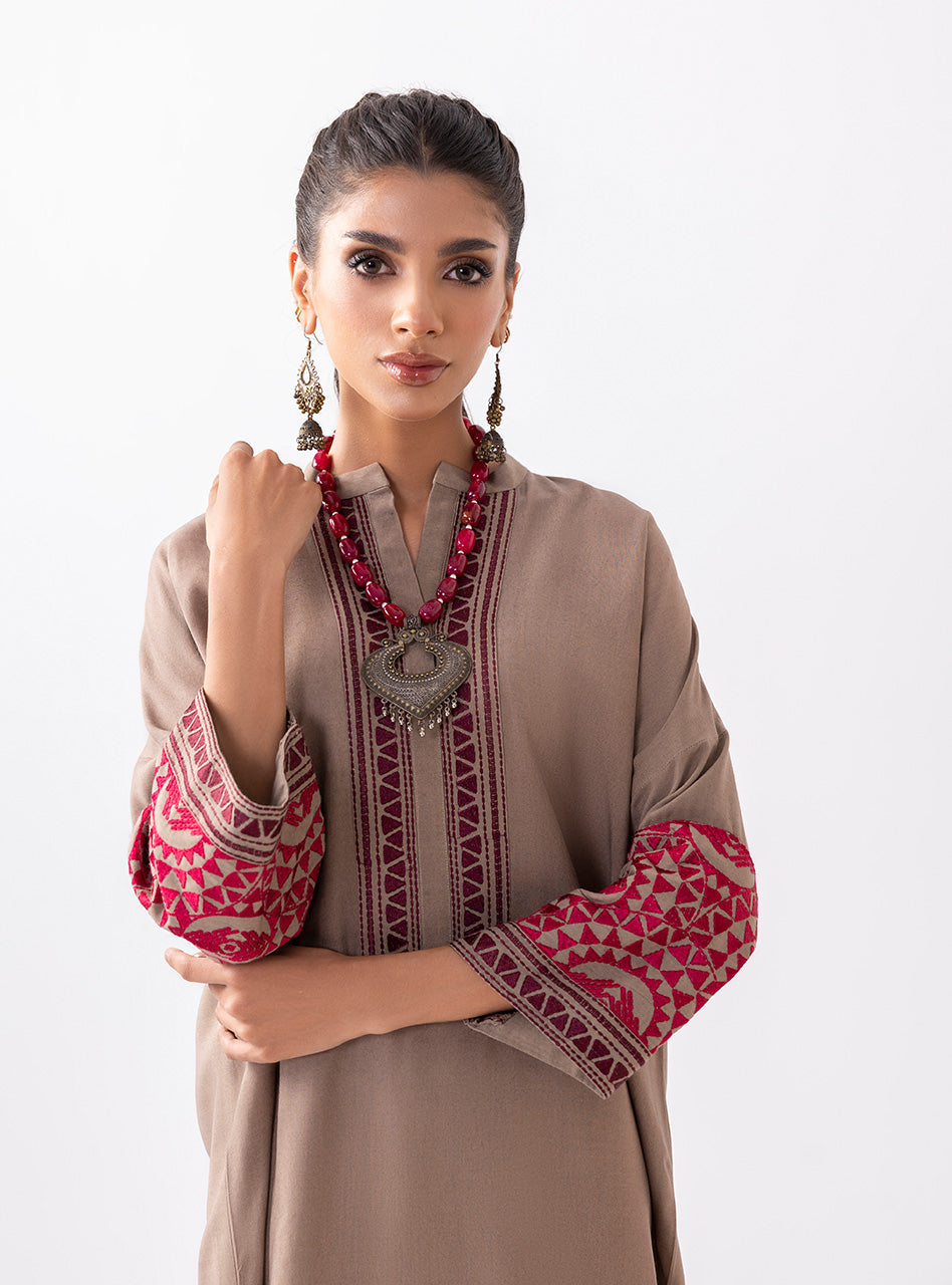Zainab Chottani | Aara Casual Pret |  Sandy Beige by Zainab Chottani - Designer Dress - Type: Ladies Clothes - Available at Libayah - 100% Original