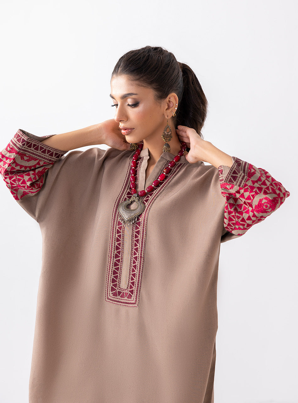 Zainab Chottani | Aara Casual Pret |  Sandy Beige by Zainab Chottani - Designer Dress - Type: Ladies Clothes - Available at Libayah - 100% Original