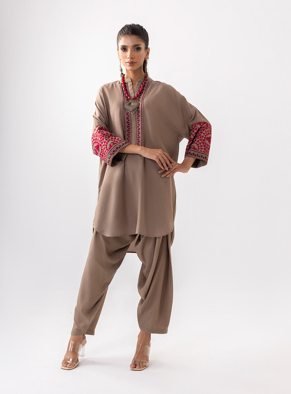 Zainab Chottani | Aara Casual Pret |  Sandy Beige by Zainab Chottani - Designer Dress - Type: Ladies Clothes - Available at Libayah - 100% Original