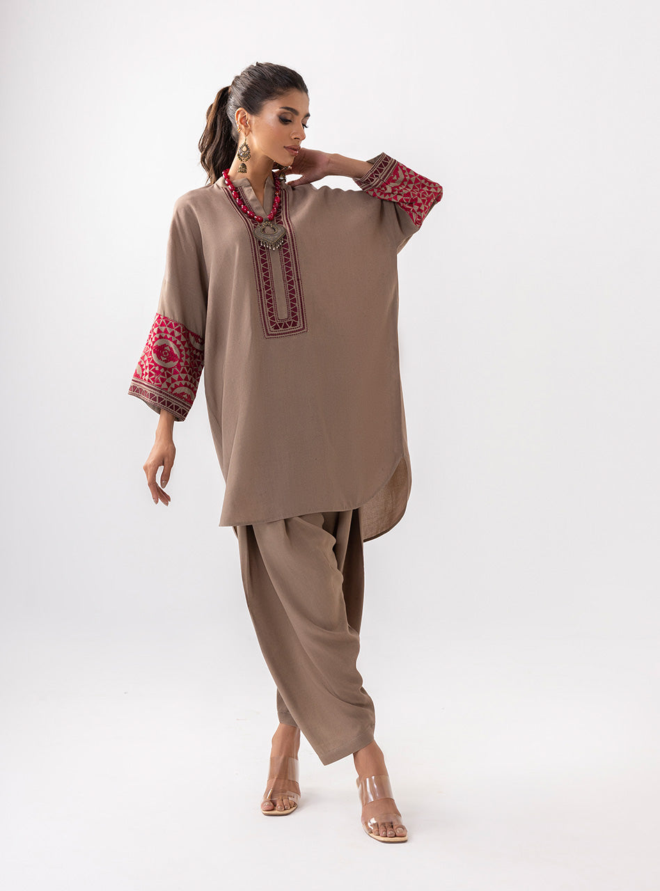 Zainab Chottani | Aara Casual Pret |  Sandy Beige by Zainab Chottani - Designer Dress - Type: Ladies Clothes - Available at Libayah - 100% Original