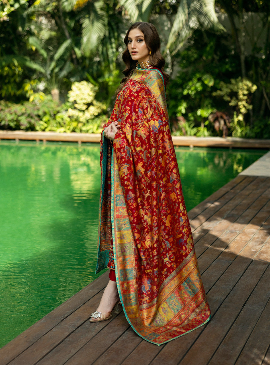 Zainab Chottani | Makhmal Luxe Pret | Ghermez by Zainab Chottani - Designer Dress - Type: Ladies Clothes - Available at Libayah - 100% Original