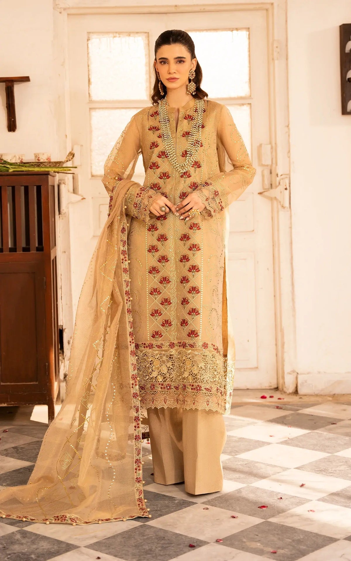 Asifa and Nabeel | Sunehri Eid 25 | Zareen-(SEF25-06) by Asifa and Nabeel - Designer Dress - Type: Ladies Clothes - Available at Libayah - 100% Original
