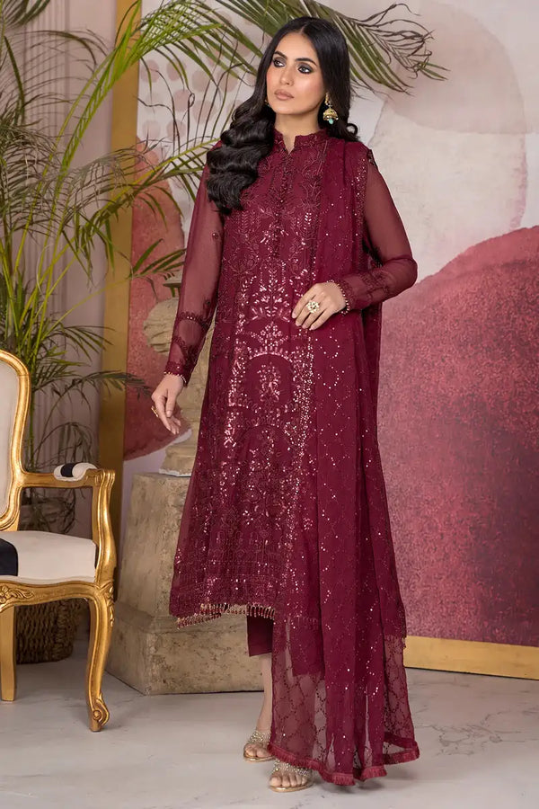 Zarif | Afreen Formals | ZA 04 MULBERRY by Zarif - Designer Dress - Type: Ladies Clothes - Available at Libayah - 100% Original