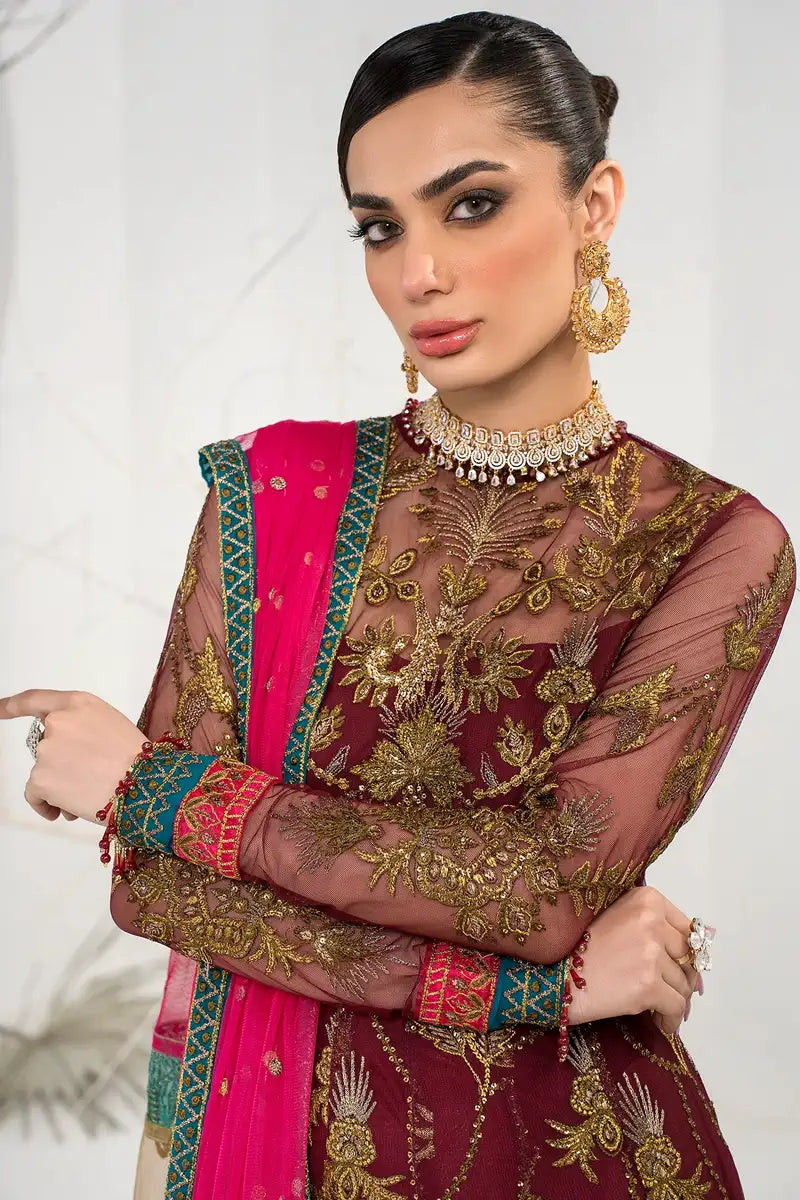 Zarif | LA CELESTE LUXURY Formals | ZLC 04 BURNT ROSE by Zarif - Designer Dress - Type: Ladies Clothes - Available at Libayah - 100% Original