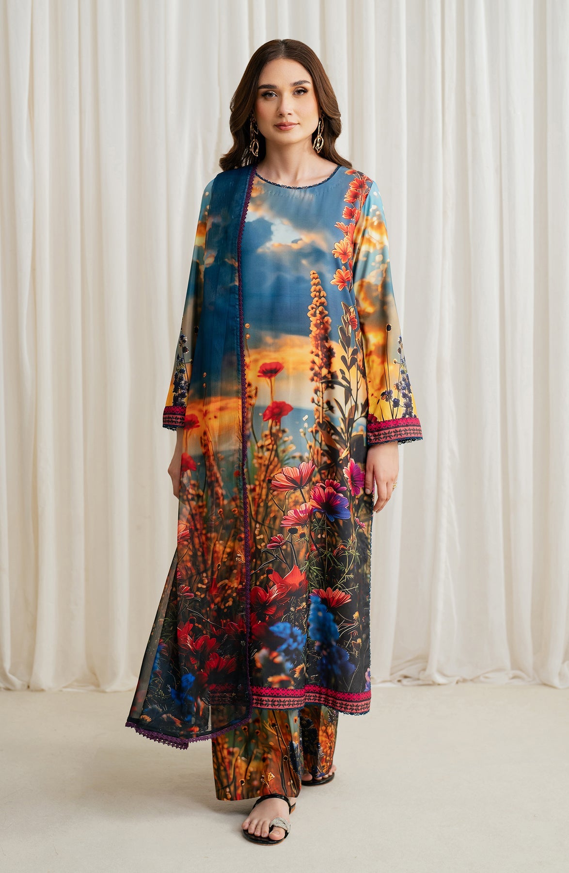 Zarif | Prints 24 |   ZGS 04 OCEAN by Zarif - Designer Dress - Type: Ladies Clothes - Available at Libayah - 100% Original