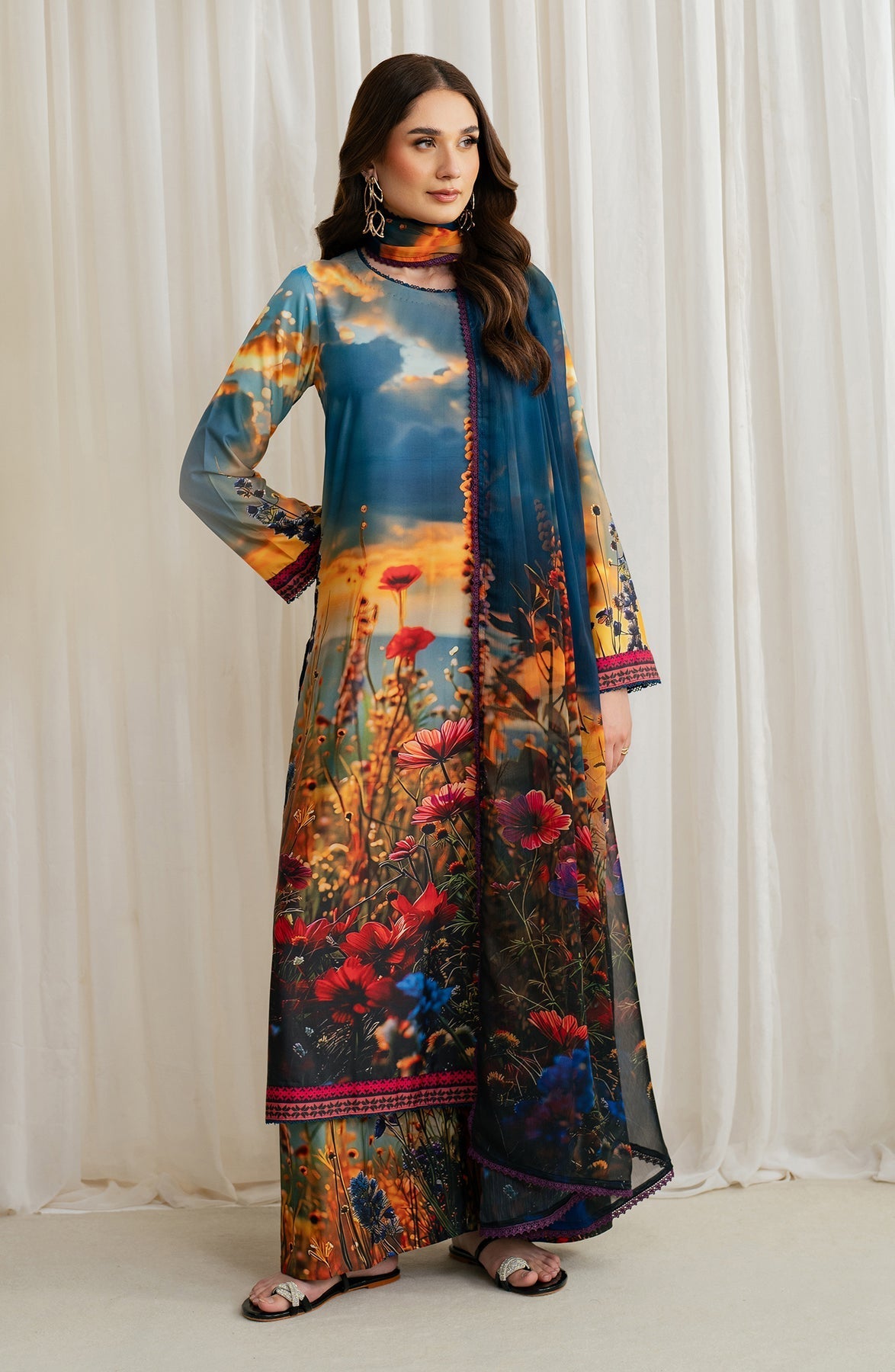 Zarif | Prints 24 |   ZGS 04 OCEAN by Zarif - Designer Dress - Type: Ladies Clothes - Available at Libayah - 100% Original
