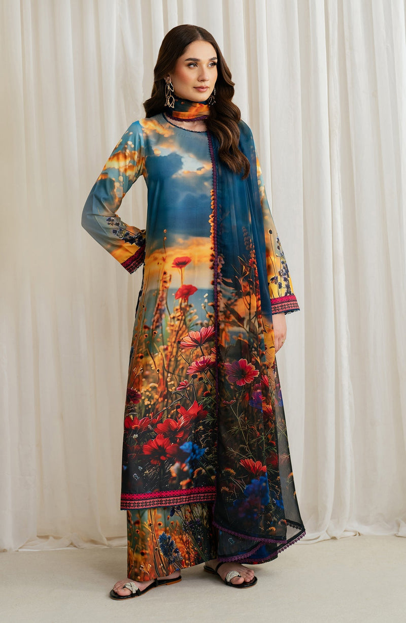 Zarif | Prints 24 |   ZGS 04 OCEAN by Zarif - Designer Dress - Type: Ladies Clothes - Available at Libayah - 100% Original