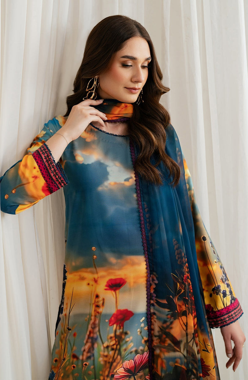 Zarif | Prints 24 |   ZGS 04 OCEAN by Zarif - Designer Dress - Type: Ladies Clothes - Available at Libayah - 100% Original