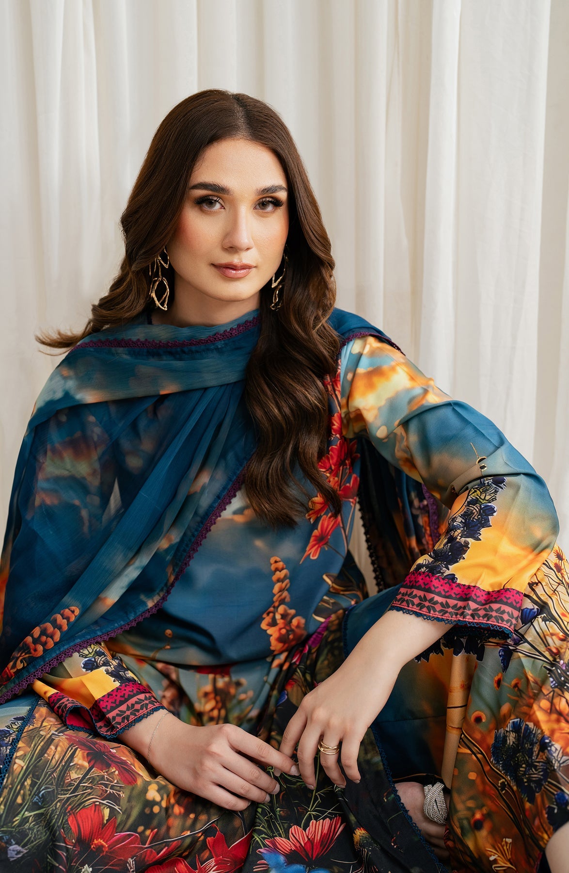 Zarif | Prints 24 |   ZGS 04 OCEAN by Zarif - Designer Dress - Type: Ladies Clothes - Available at Libayah - 100% Original