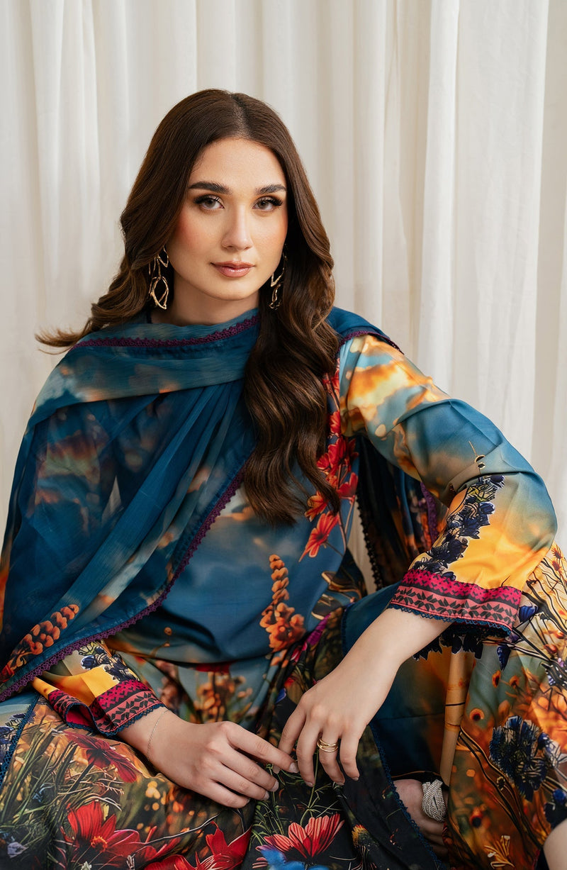 Zarif | Prints 24 |   ZGS 04 OCEAN by Zarif - Designer Dress - Type: Ladies Clothes - Available at Libayah - 100% Original