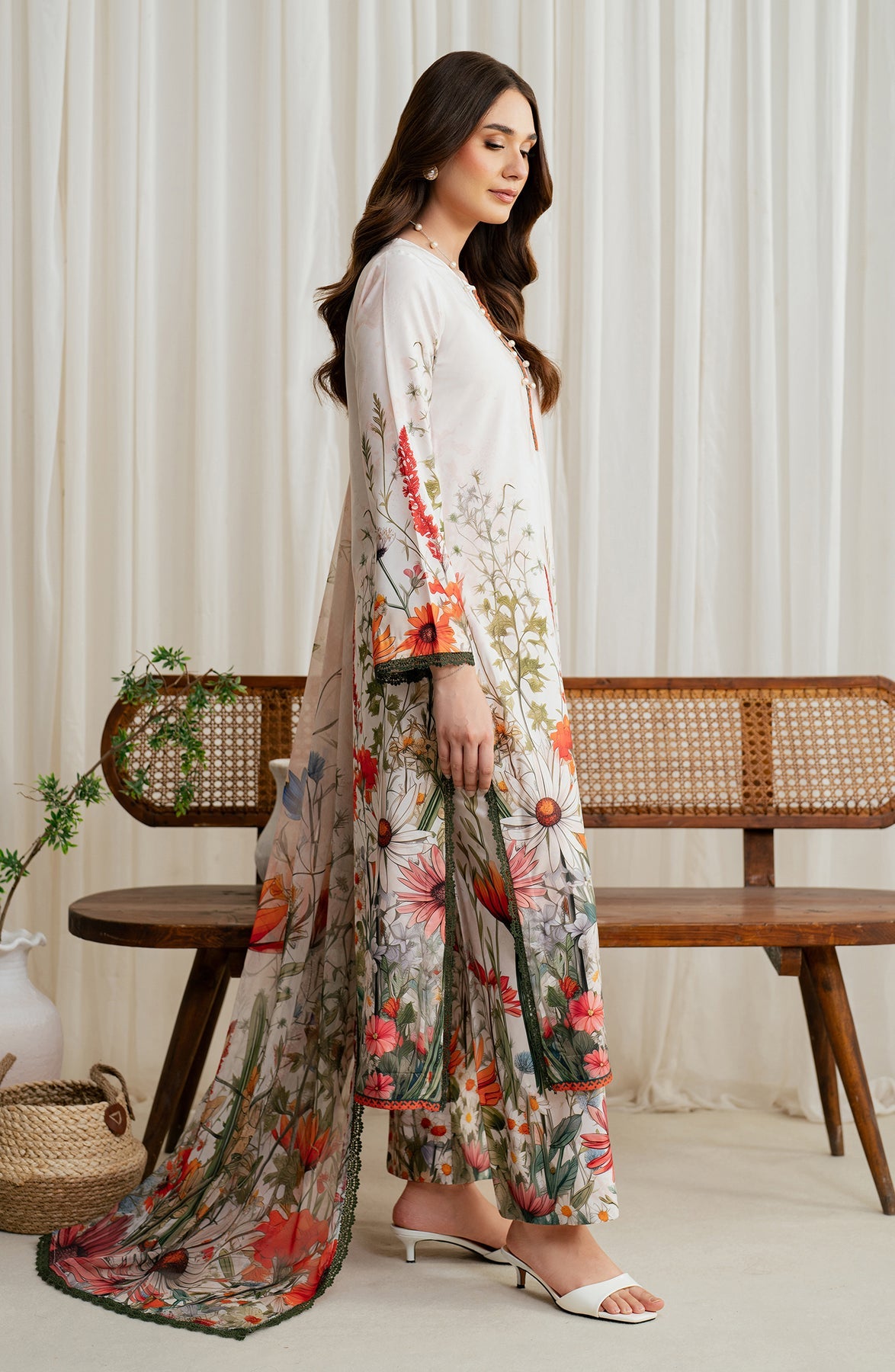 Zarif | Prints 24 |  ZGS 01 CREAM by Zarif - Designer Dress - Type: Ladies Clothes - Available at Libayah - 100% Original