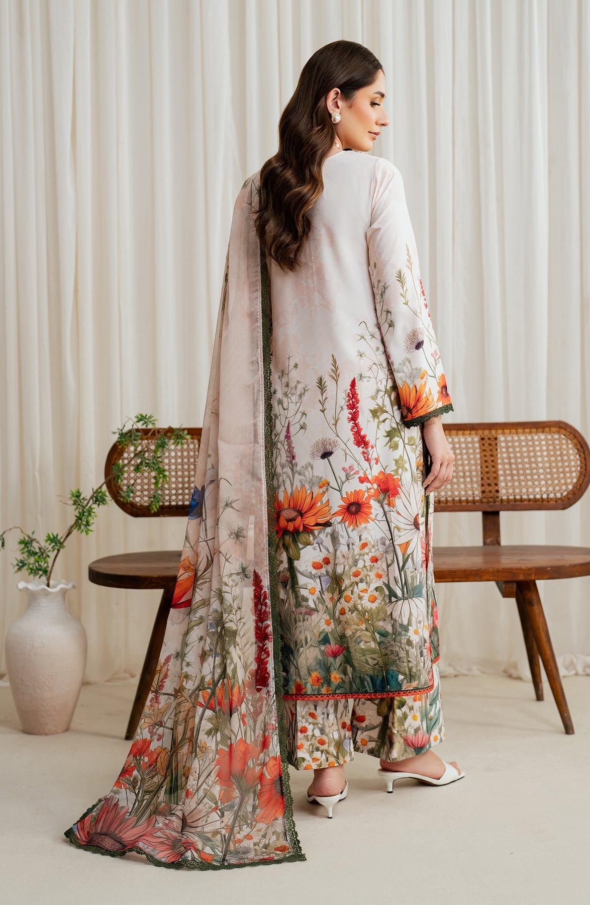 Zarif | Prints 24 |  ZGS 01 CREAM by Zarif - Designer Dress - Type: Ladies Clothes - Available at Libayah - 100% Original