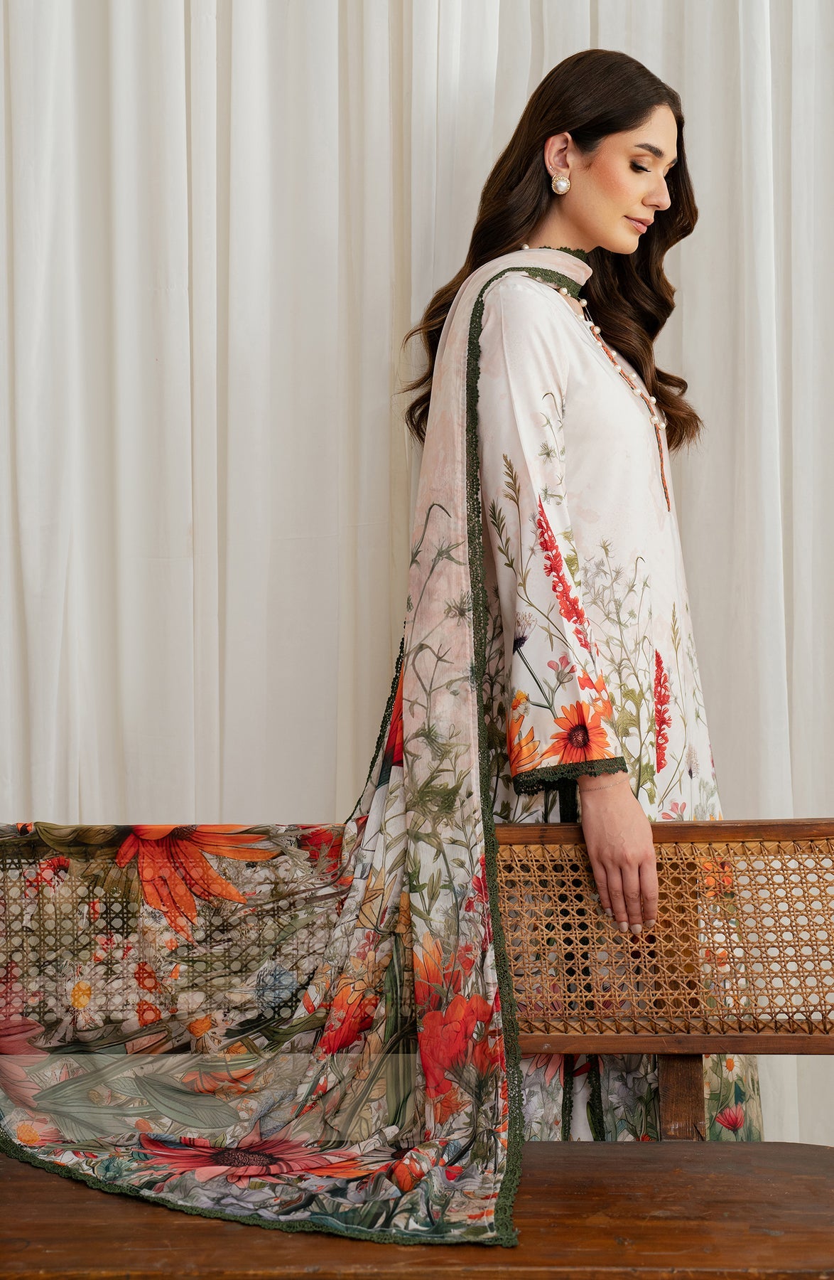 Zarif | Prints 24 |  ZGS 01 CREAM by Zarif - Designer Dress - Type: Ladies Clothes - Available at Libayah - 100% Original