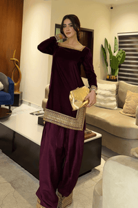 Erum Khan | Velvet Edit | Zariya - Designer Dress - Type : Ladies Clothes - Available at Libayah - 100% Original