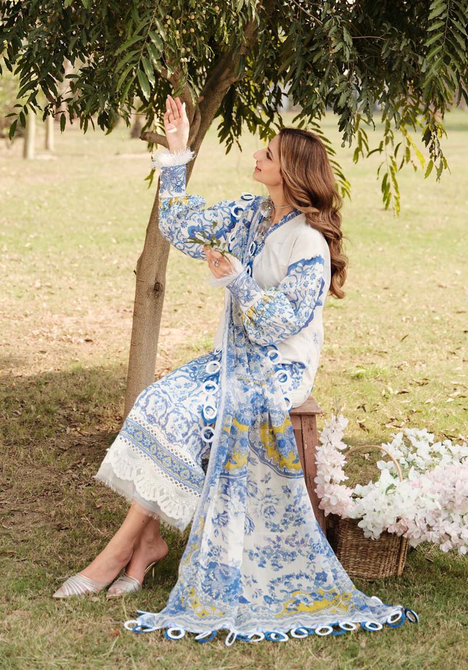 Zarqash | Luxe Lawn 24 | ZQ 7 by Zarqash - Designer Dress - Type: Ladies Clothes - Available at Libayah - 100% Original