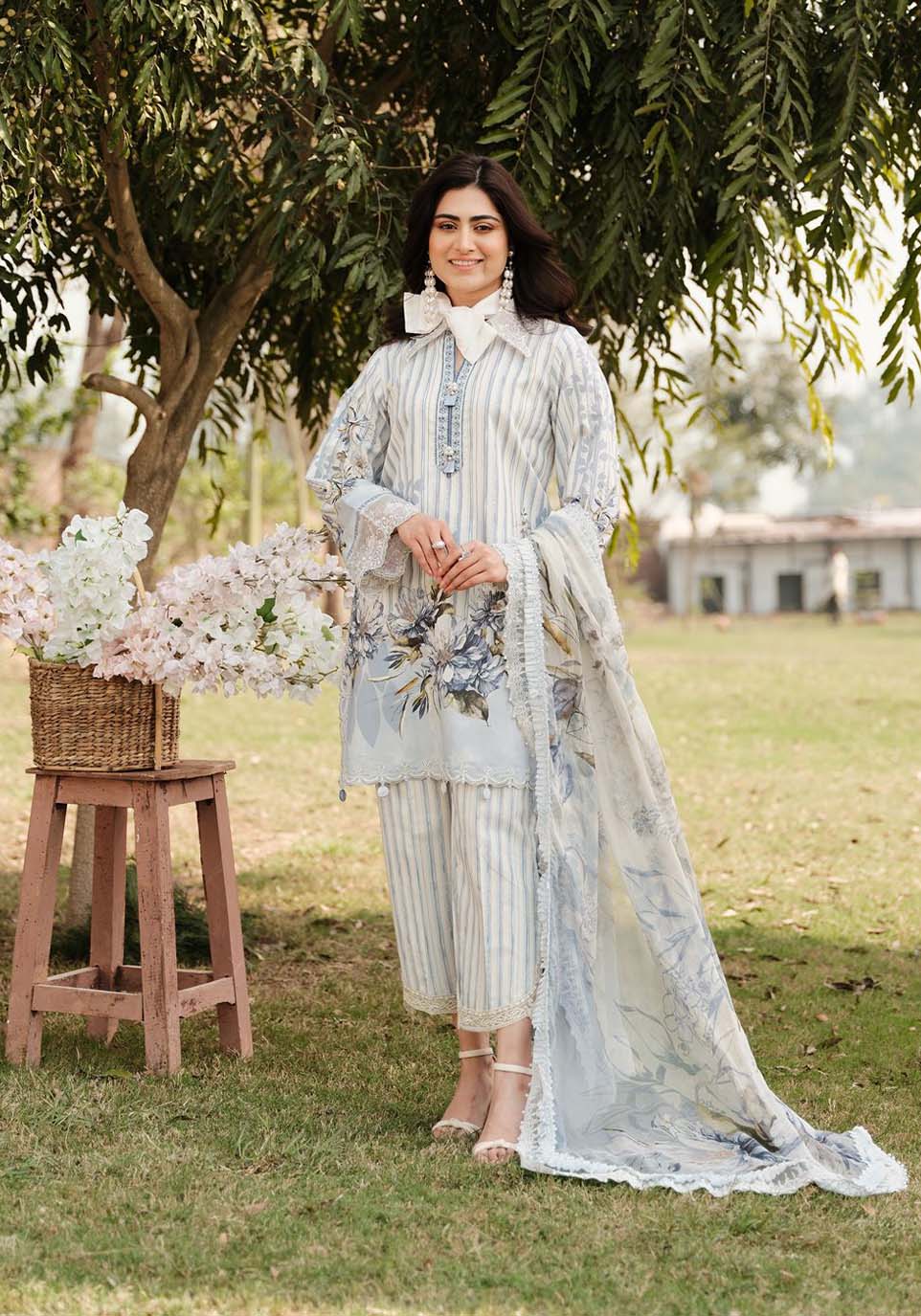Zarqash | Luxe Lawn 24 | ZQ 15 by Zarqash - Designer Dress - Type: Ladies Clothes - Available at Libayah - 100% Original