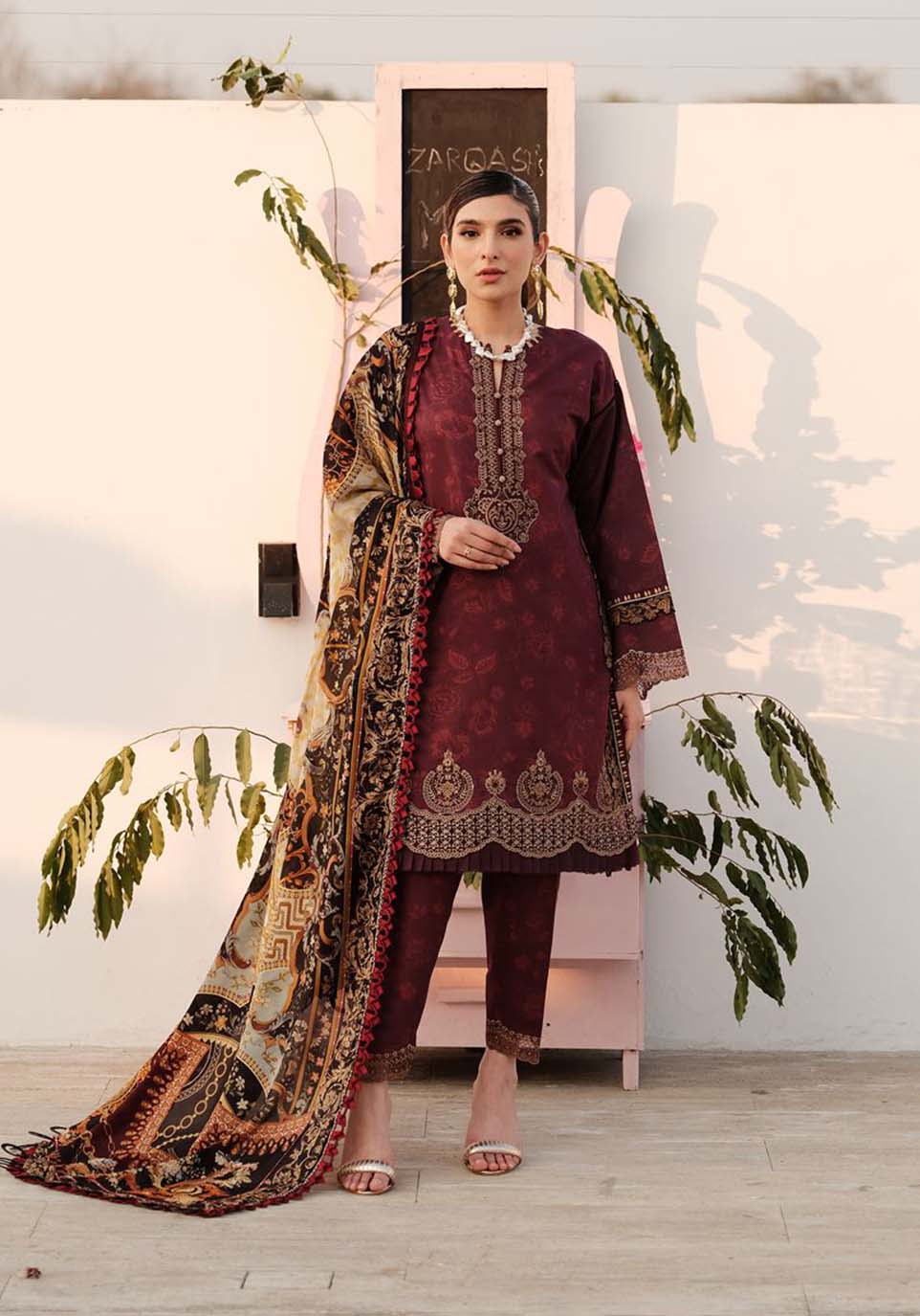 Zarqash | Luxe Lawn 24 | ZQ 6 by Zarqash - Designer Dress - Type: Ladies Clothes - Available at Libayah - 100% Original