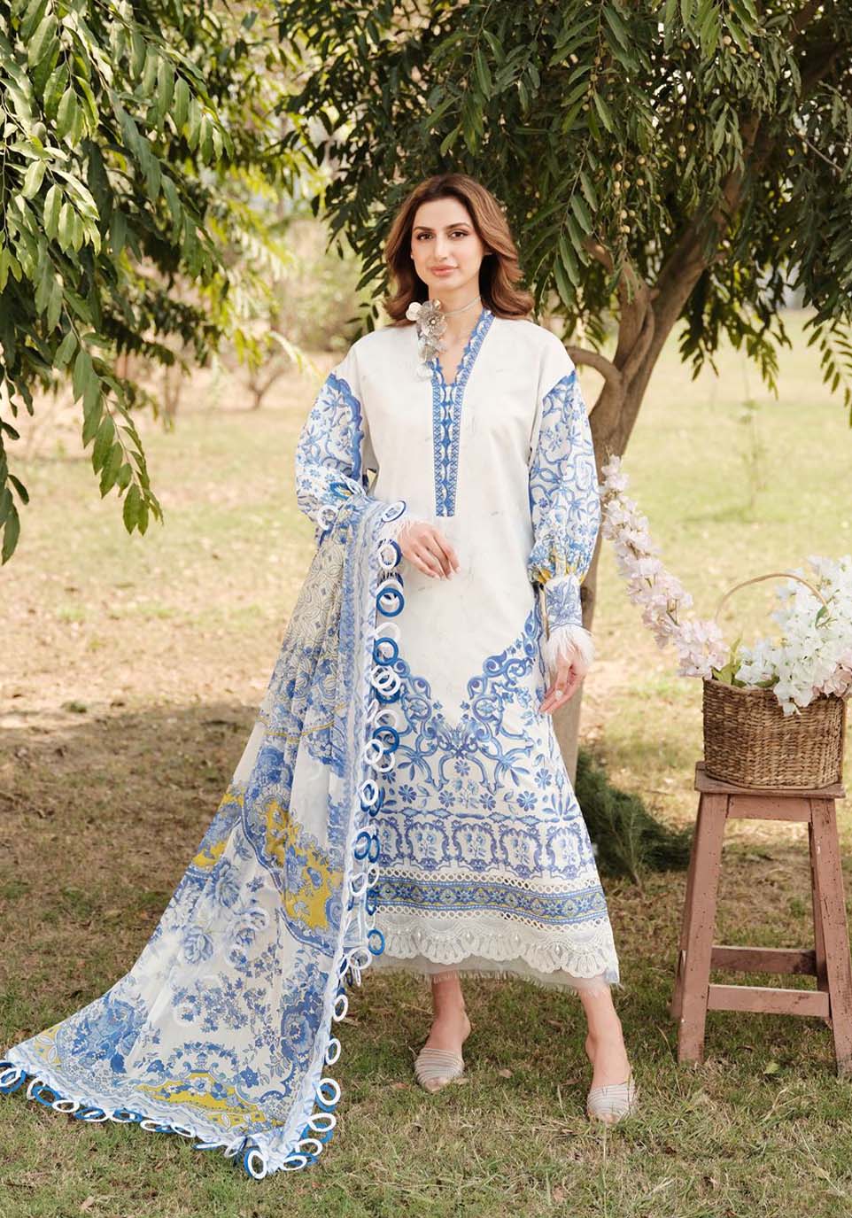 Zarqash | Luxe Lawn 24 | ZQ 7 by Zarqash - Designer Dress - Type: Ladies Clothes - Available at Libayah - 100% Original
