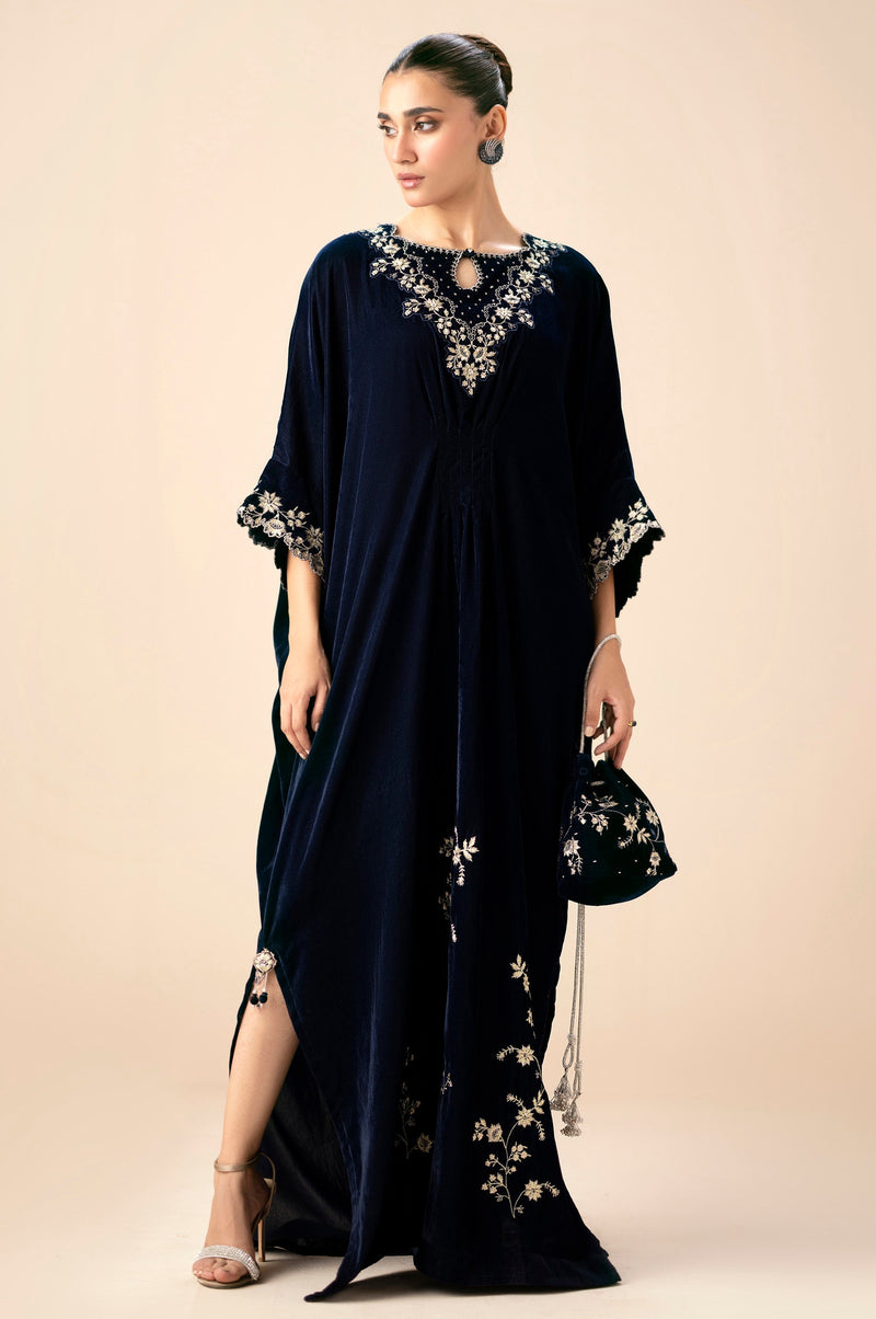 Zeen | Winter Collection | Velvet Kaftan 02 by Zeen - Designer Dress - Type: Ladies Clothes - Available at Libayah - 100% Original