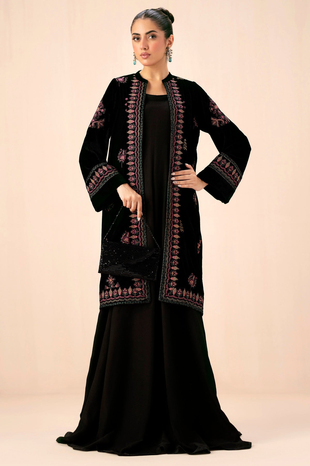 Zeen | Winter Collection | Velvet Jacket 03 by Zeen - Designer Dress - Type: Ladies Clothes - Available at Libayah - 100% Original